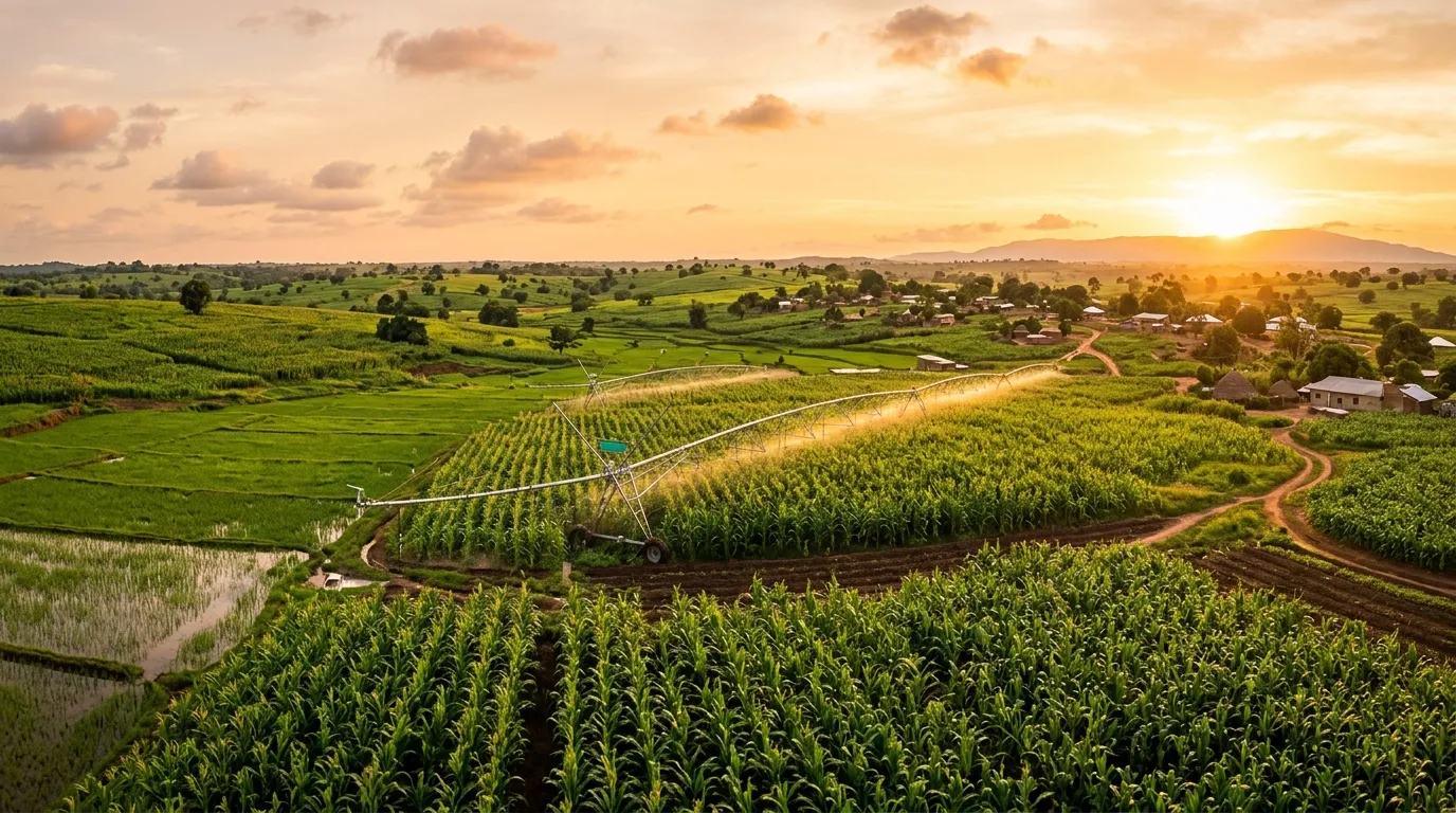 Maize fields at golden hour
